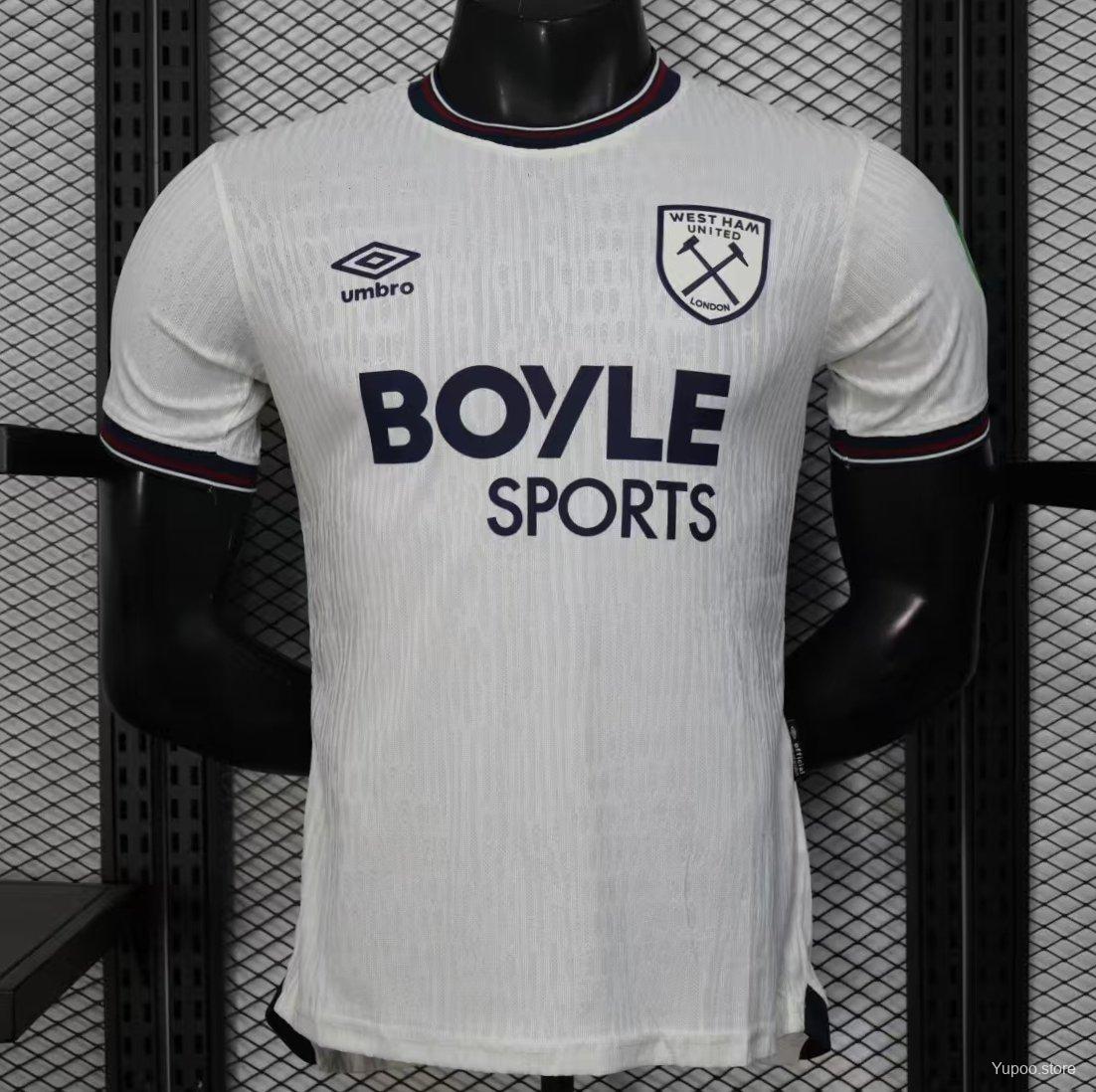 Camiseta de fútbol West Ham 2025/26 VISITANTE MANGA CORTA VERSION JUGADOR